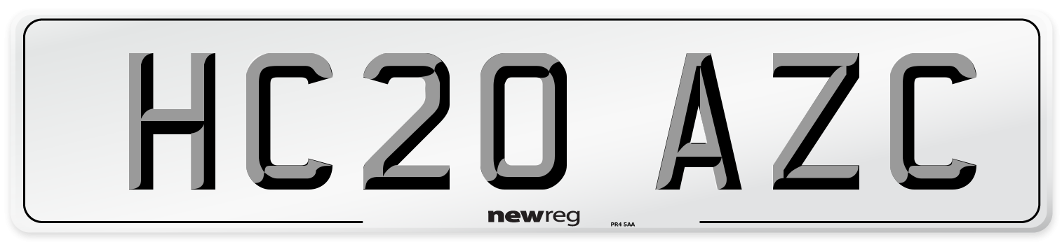 HC20 AZC Number Plate from New Reg